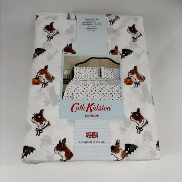 Cath Kidston “SPOOKY DOGS MULTI” 6 PC QUEEN SHEET SET - Picture 4 of 9